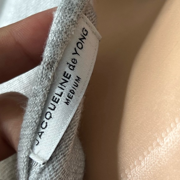 jacqueline de yong cardigan grey white shawl comfy cozy soft waterfall flowy - Picture 3 of 3